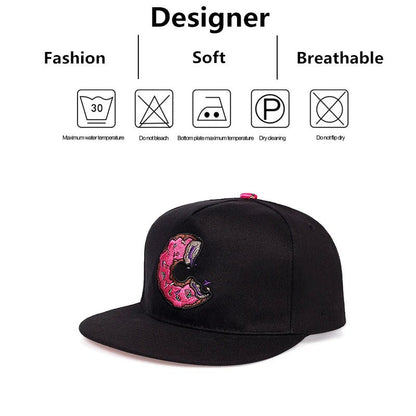 Baseball Cap with Donut Embroidery - HAT MARTS