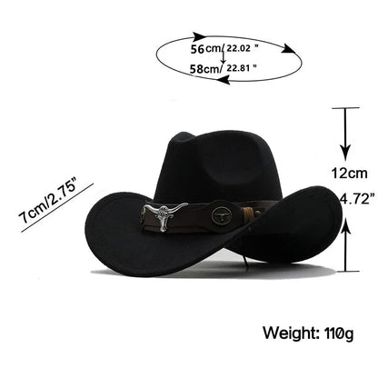 Black Wool Cowboy Hat