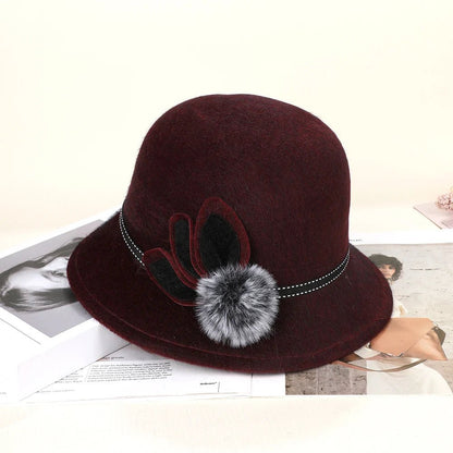 Dome Hat - Wool, Women's, Winter, Bow - HAT MARTS