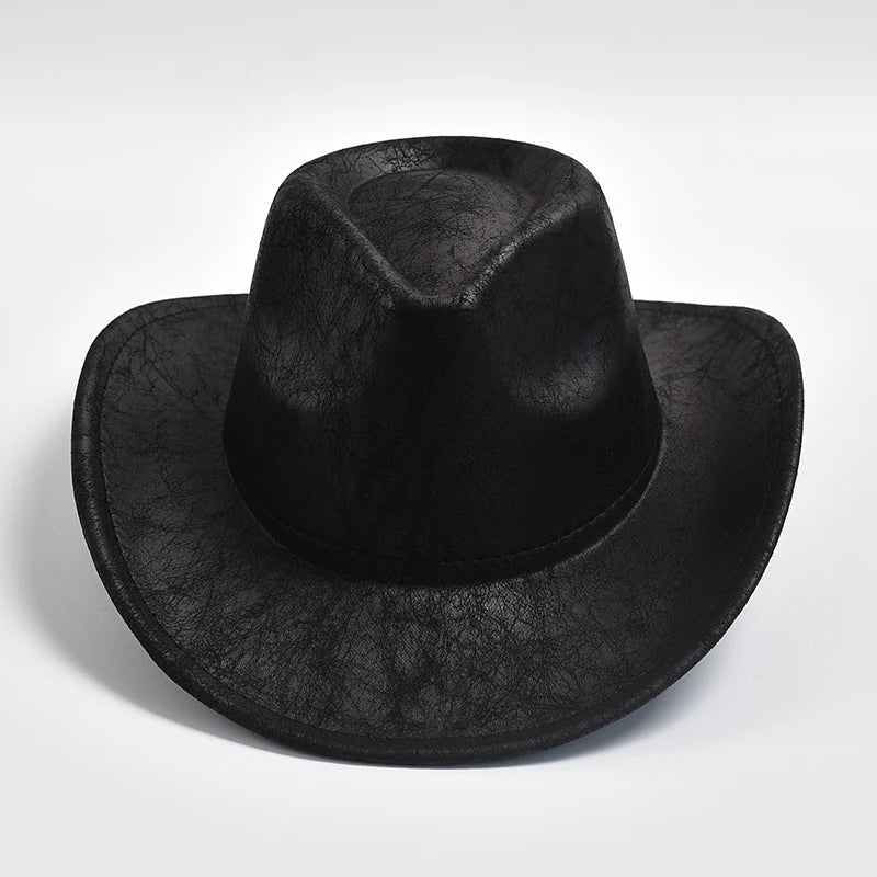 Faux Leather Western Cowboy Hat - HAT MARTS