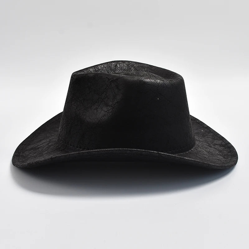 Faux Leather Western Cowboy Hat - HAT MARTS