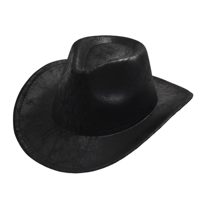 Faux Leather Western Cowboy Hat - HAT MARTS