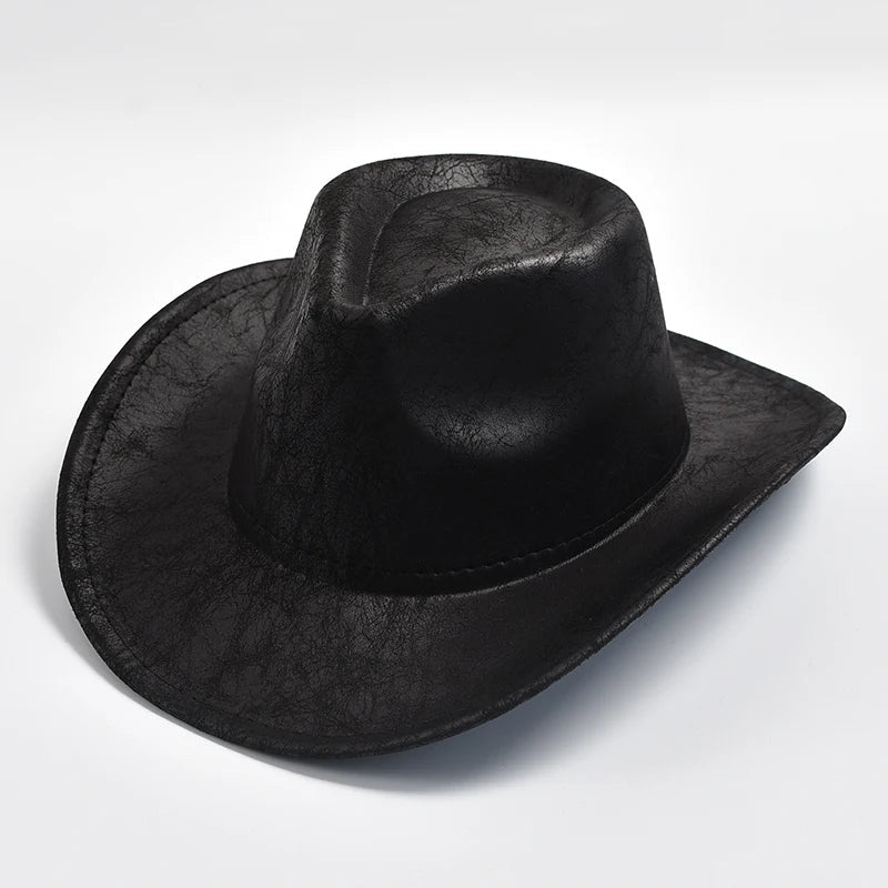 Faux Leather Western Cowboy Hat - HAT MARTS