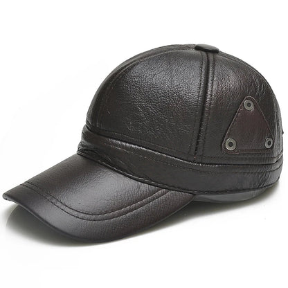 Men's Genuine Leather Baseball Cap - HAT MARTS