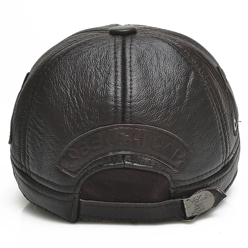 Men's Genuine Leather Baseball Cap - HAT MARTS