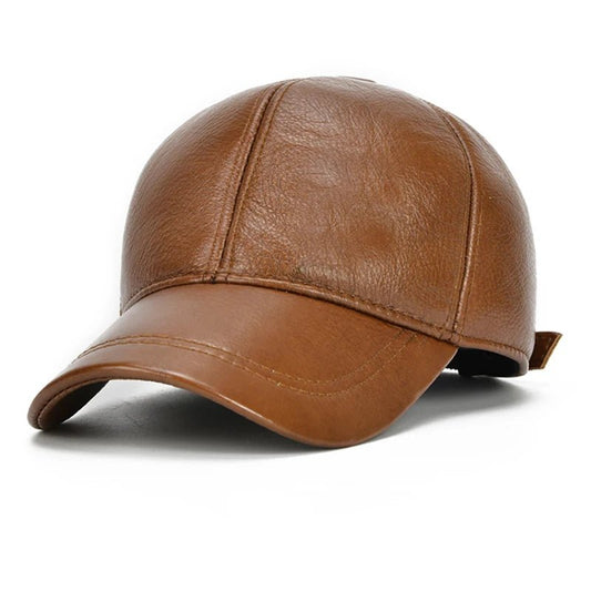 Men's Genuine Leather Baseball Cap - HAT MARTS