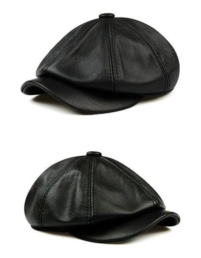 Men's Genuine Leather Beret - HAT MARTS