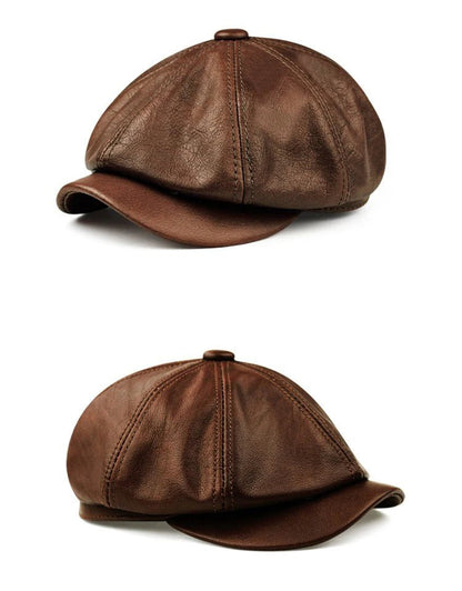 Men's Genuine Leather Beret - HAT MARTS