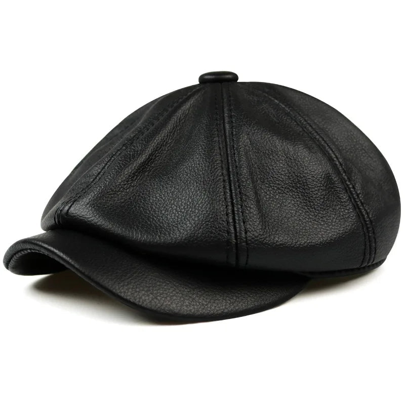 Men's Genuine Leather Beret - HAT MARTS