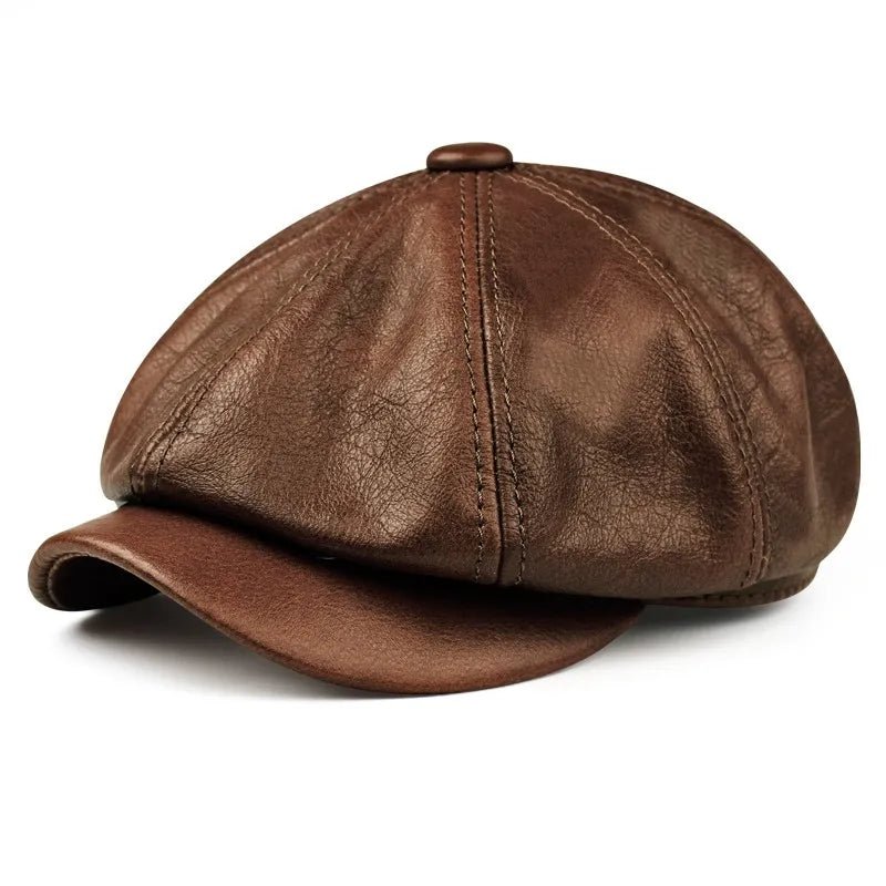 Men's Genuine Leather Beret - HAT MARTS