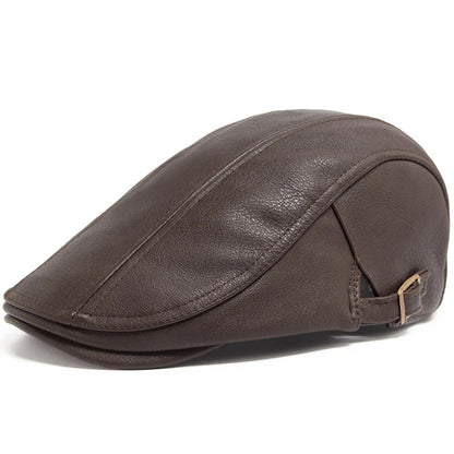 Men's Leather Beret Cap - HAT MARTS