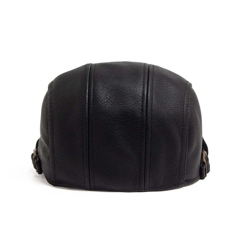 Men's Leather Beret Cap - HAT MARTS