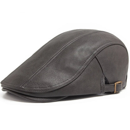 Men's Leather Beret Cap - HAT MARTS