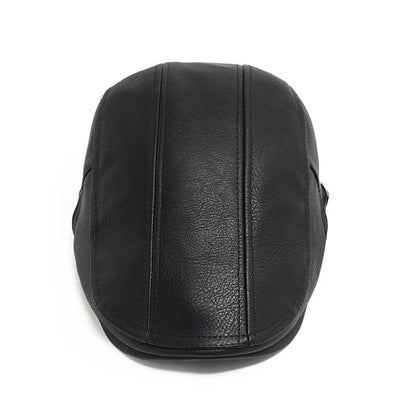 Men's Leather Beret Cap - HAT MARTS