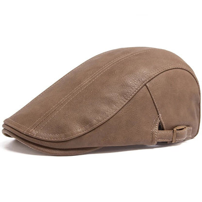 Men's Leather Beret Cap - HAT MARTS