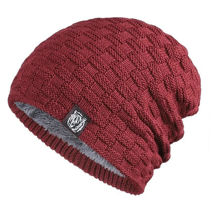 Men's Plush Lined Knit Beanie - HAT MARTS