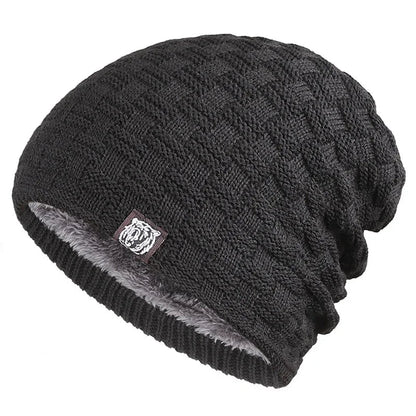 Men's Plush Lined Knit Beanie - HAT MARTS