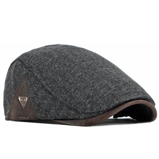 Retro Herringbone Beret Cap - HAT MARTS