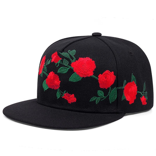 Rose Embroidered Baseball Cap