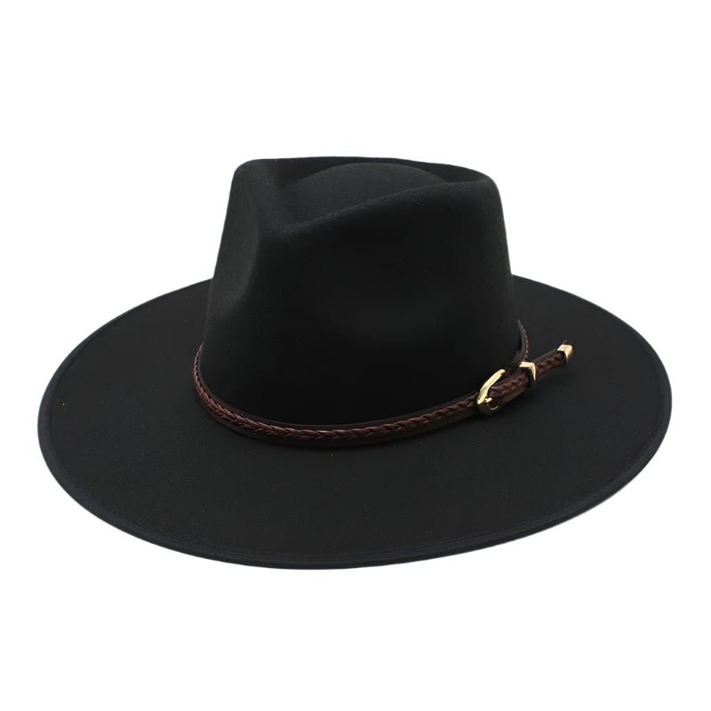 Simple Wide Brim Wool Fedora - Winter Style