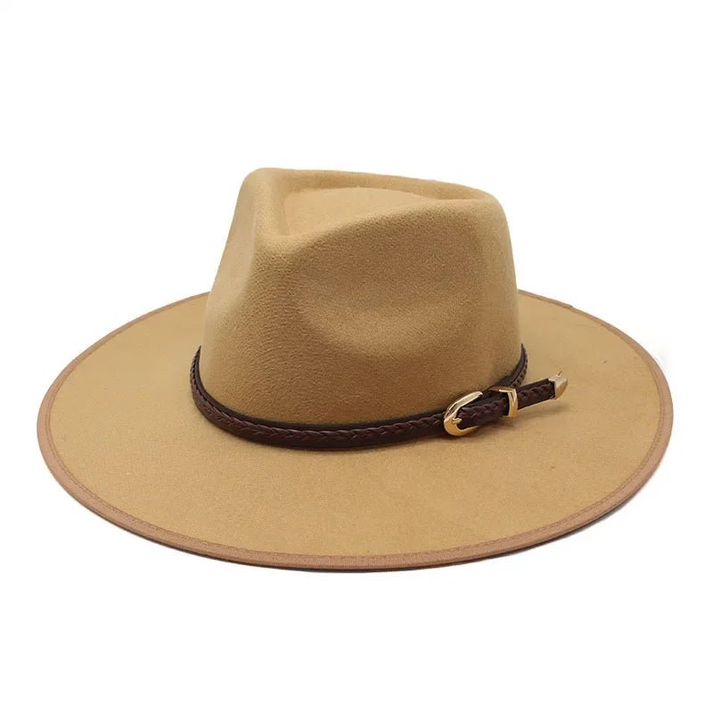 Simple Wide Brim Wool Fedora - Winter Style