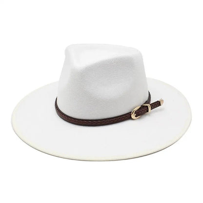 Simple Wide Brim Wool Fedora - Winter Style