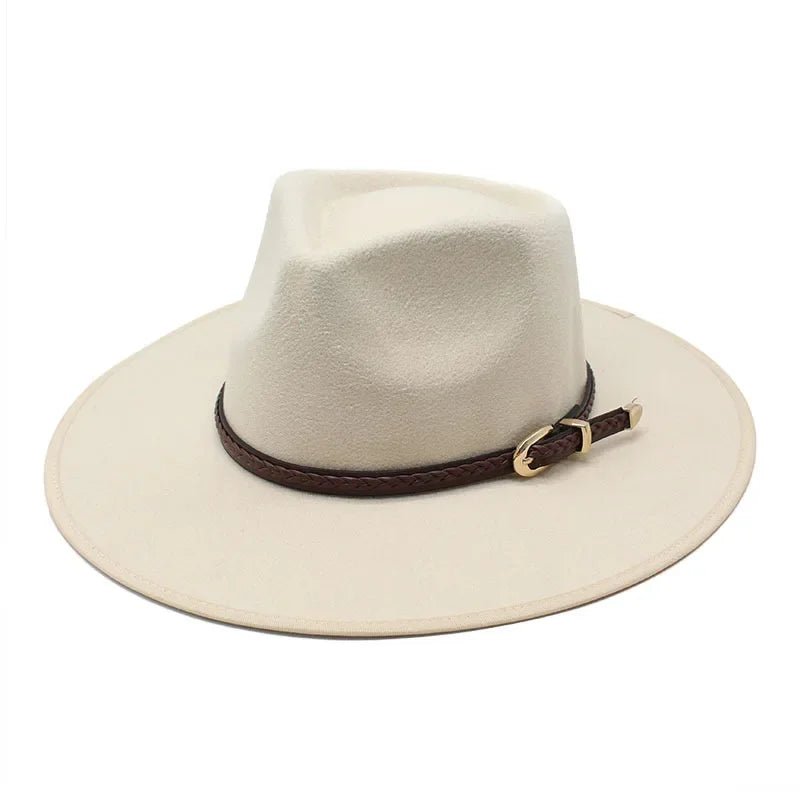 Simple Wide Brim Wool Fedora - Winter Style