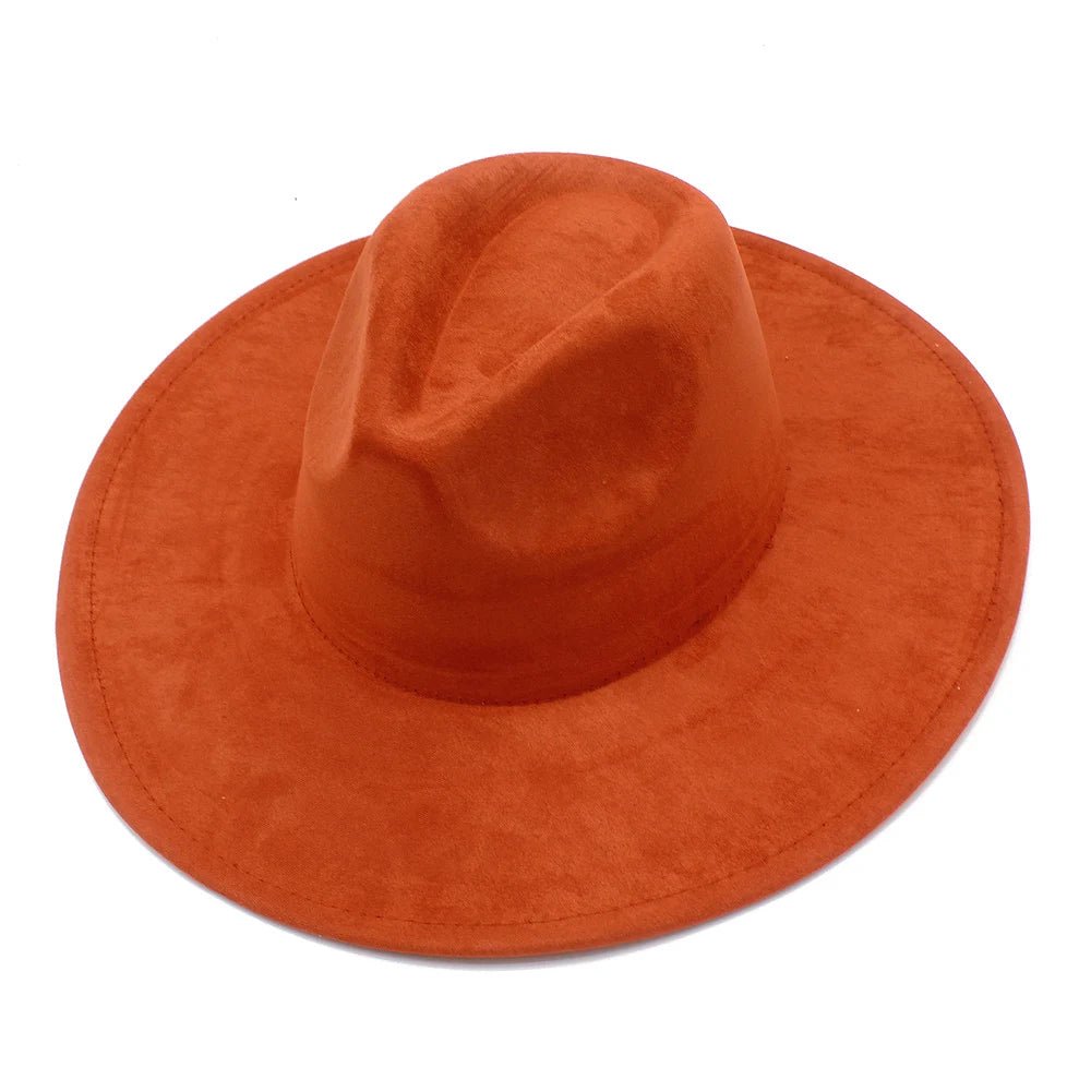 Suede Fedora Hat with Wide Brim - HAT MARTS