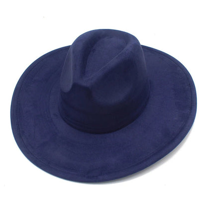 Suede Fedora Hat with Wide Brim - HAT MARTS