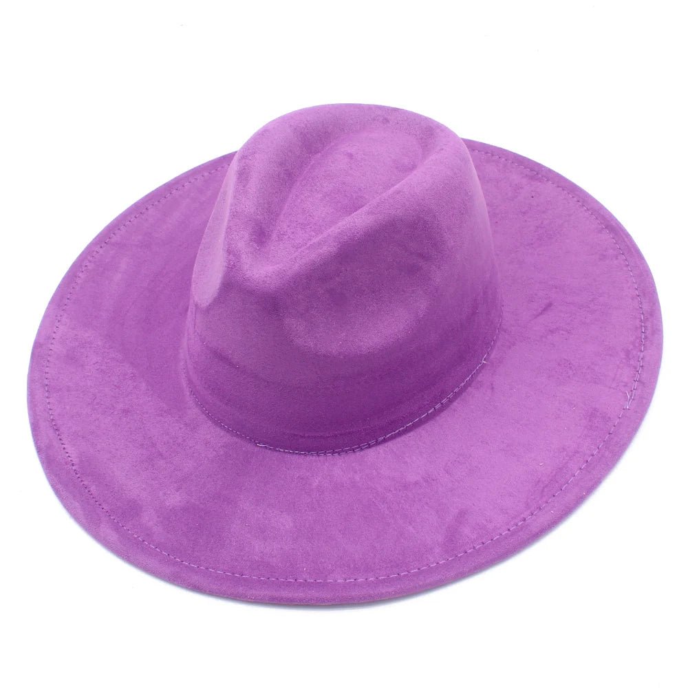 Suede Fedora Hat with Wide Brim - HAT MARTS