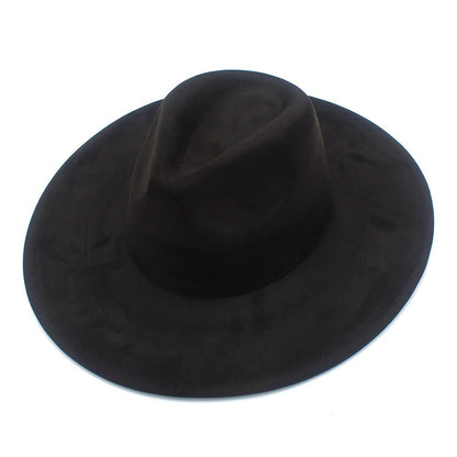 Suede Fedora Hat with Wide Brim - HAT MARTS