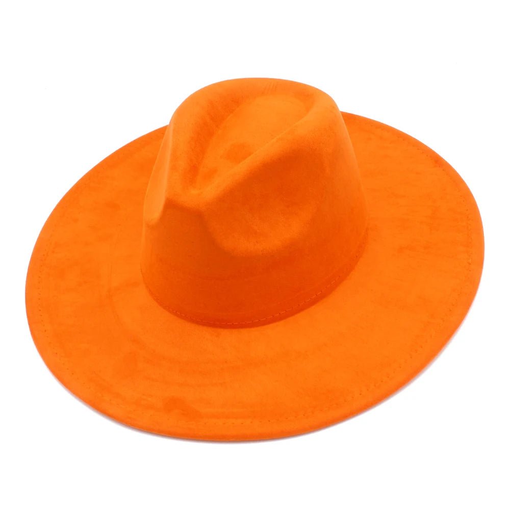 Suede Fedora Hat with Wide Brim - HAT MARTS