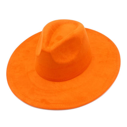 Suede Fedora Hat with Wide Brim - HAT MARTS