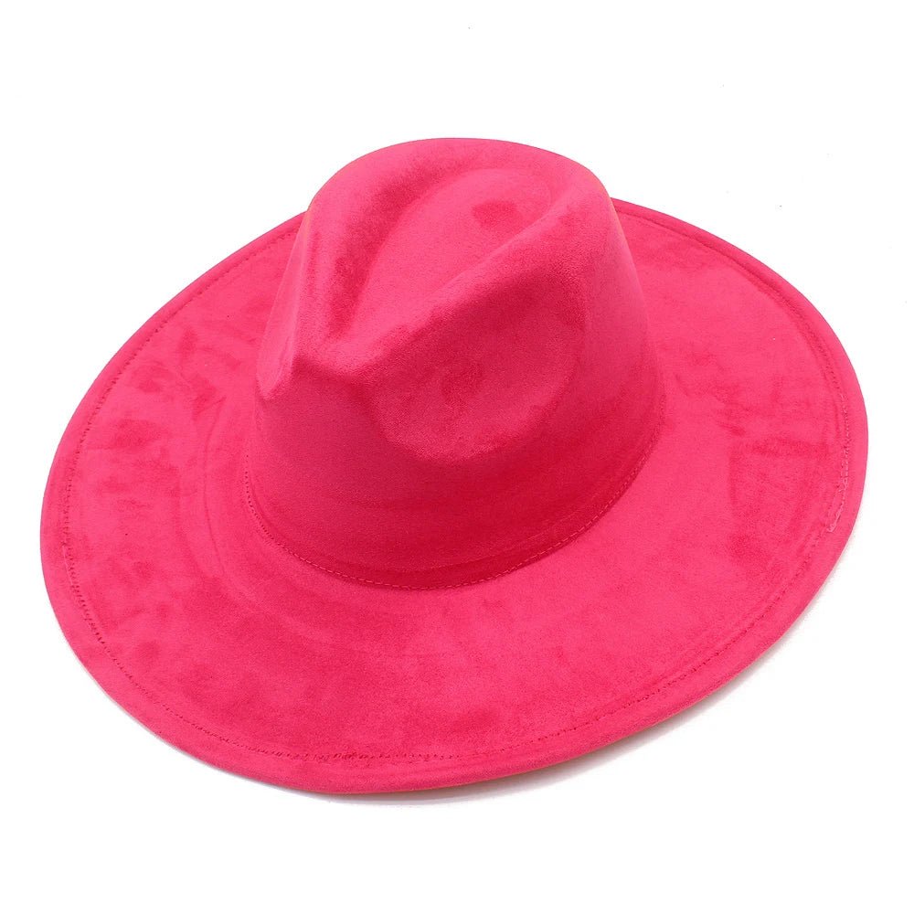 Suede Fedora Hat with Wide Brim - HAT MARTS