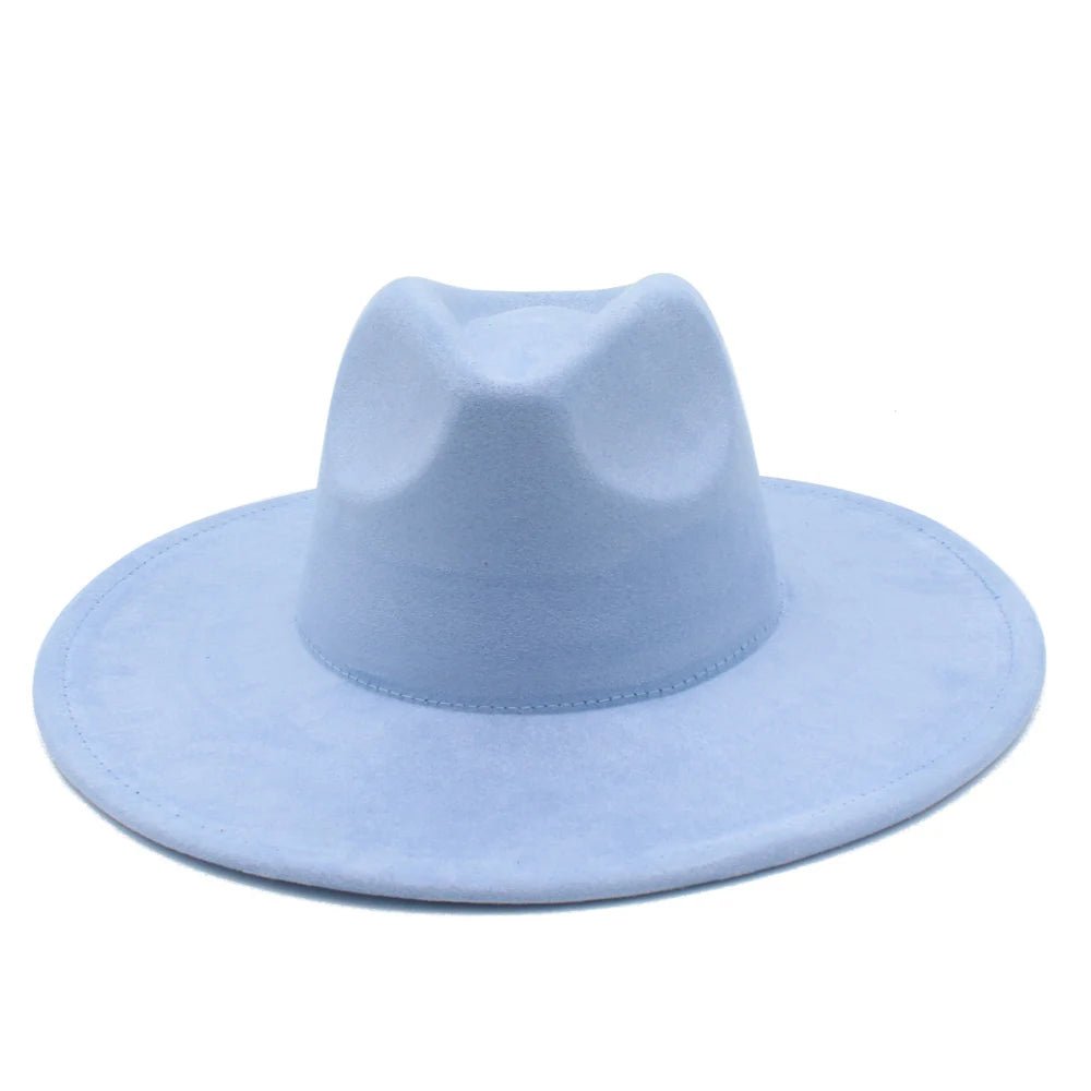 Suede Fedora Hat with Wide Brim - HAT MARTS