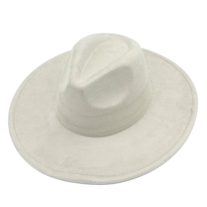 Suede Fedora Hat with Wide Brim - HAT MARTS