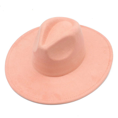 Suede Fedora Hat with Wide Brim - HAT MARTS