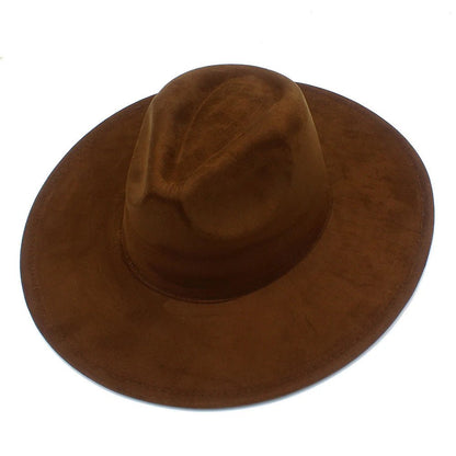 Suede Fedora Hat with Wide Brim - HAT MARTS