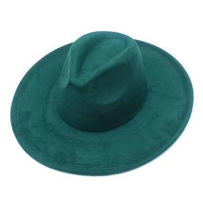 Suede Fedora Hat with Wide Brim - HAT MARTS