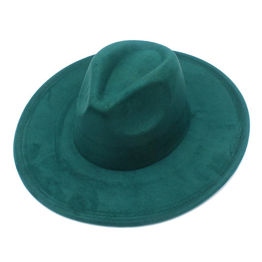 Suede Fedora Hat with Wide Brim - HAT MARTS