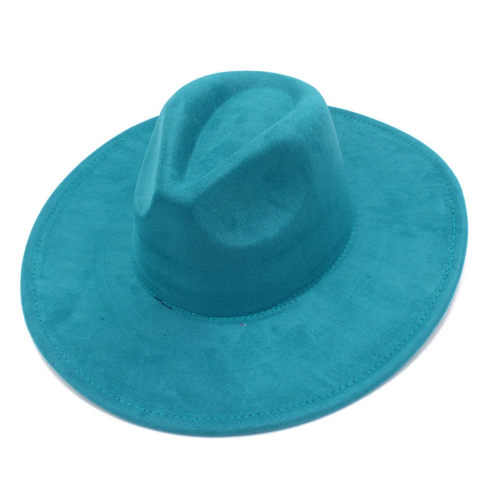 Suede Fedora Hat with Wide Brim - HAT MARTS