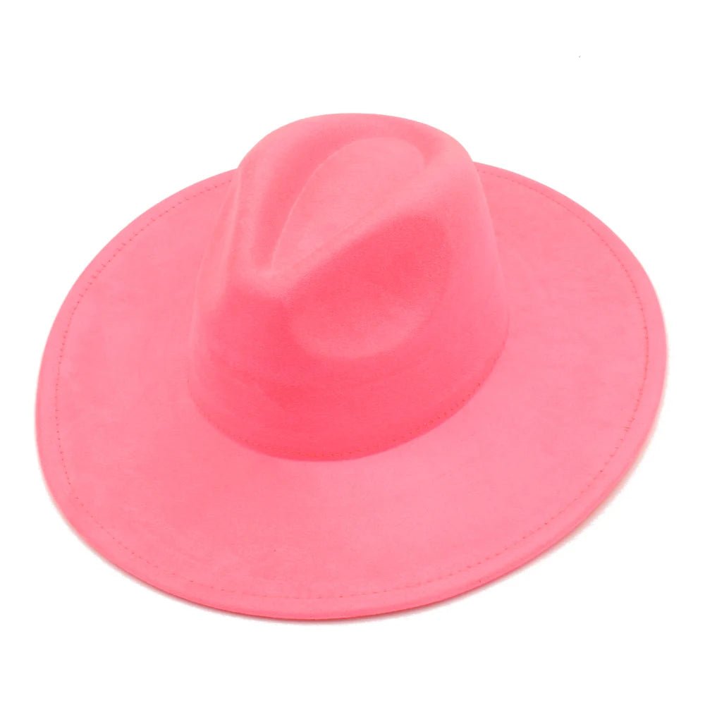 Suede Fedora Hat with Wide Brim - HAT MARTS