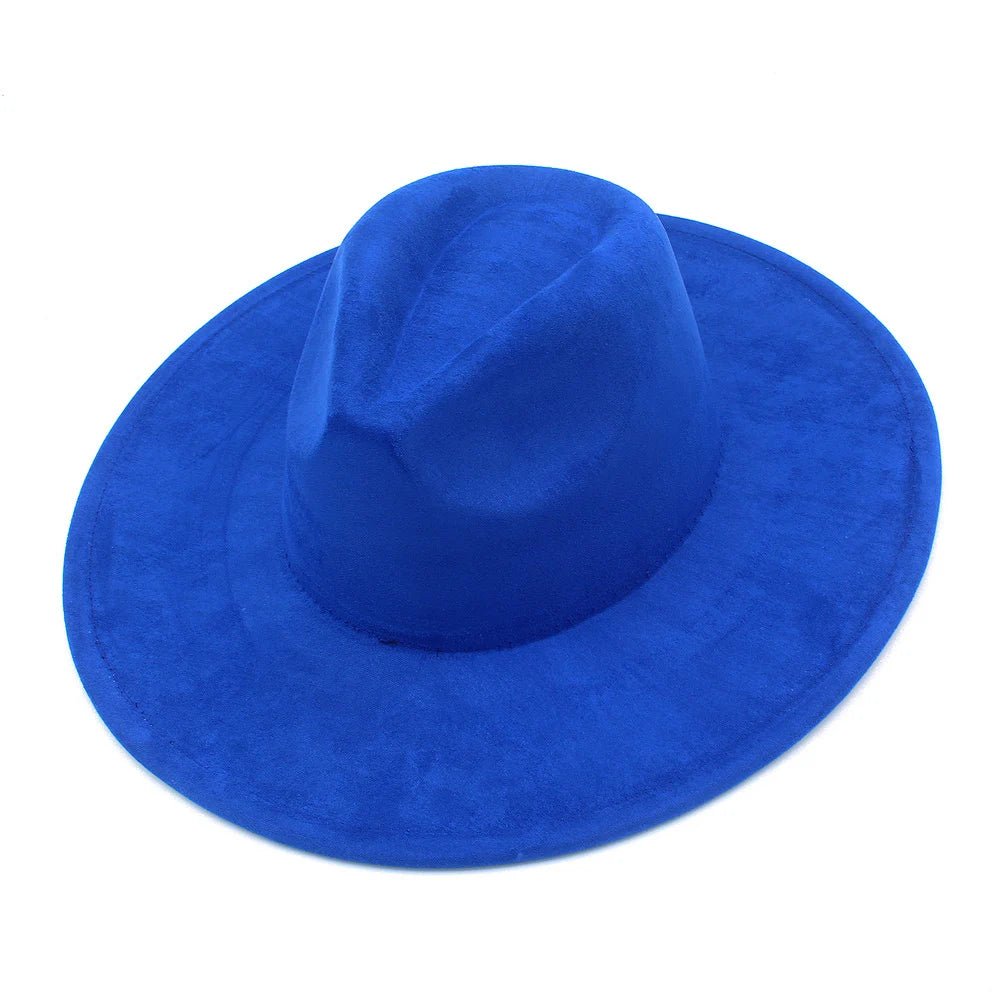 Suede Fedora Hat with Wide Brim - HAT MARTS