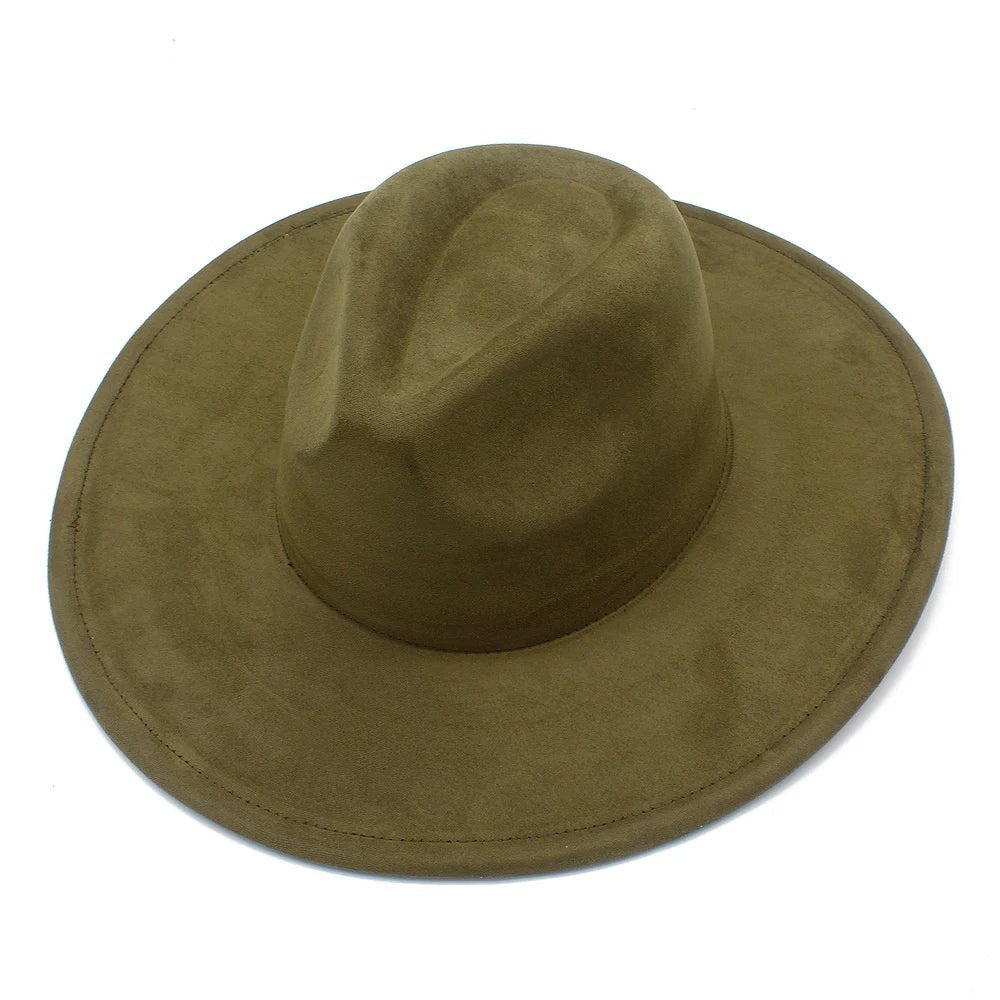 Suede Fedora Hat with Wide Brim - HAT MARTS