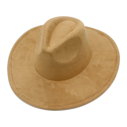 Suede Fedora Hat with Wide Brim - HAT MARTS