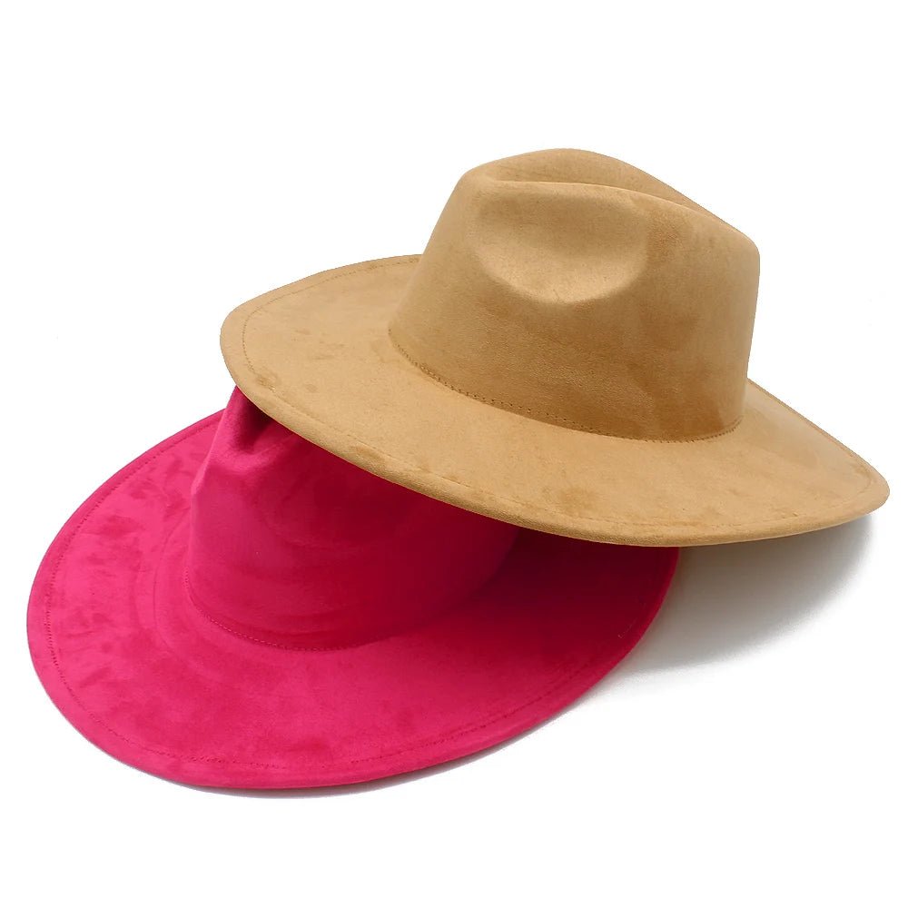 Suede Fedora Hat with Wide Brim - HAT MARTS