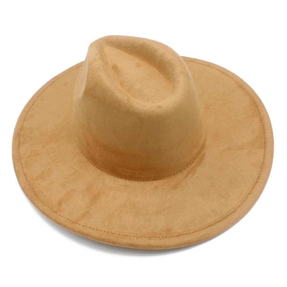 Suede Fedora Hat with Wide Brim - HAT MARTS