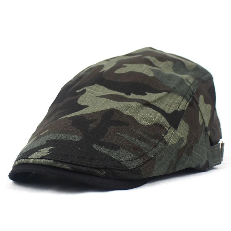 Summer Camouflage Newsboy Caps Men Cotton Flat Peaked Cap Women Painter Beret Hats 05 - HAT MARTS