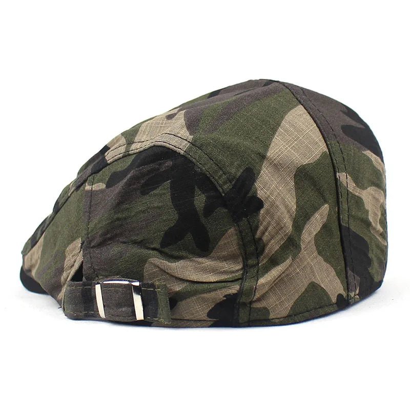 Summer Camouflage Newsboy Caps Men Cotton Flat Peaked Cap Women Painter Beret Hats 05 - HAT MARTS