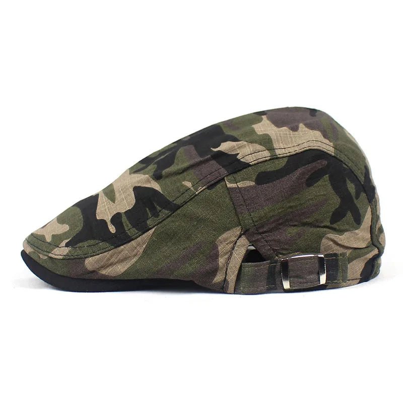 Summer Camouflage Newsboy Caps Men Cotton Flat Peaked Cap Women Painter Beret Hats 05 - HAT MARTS